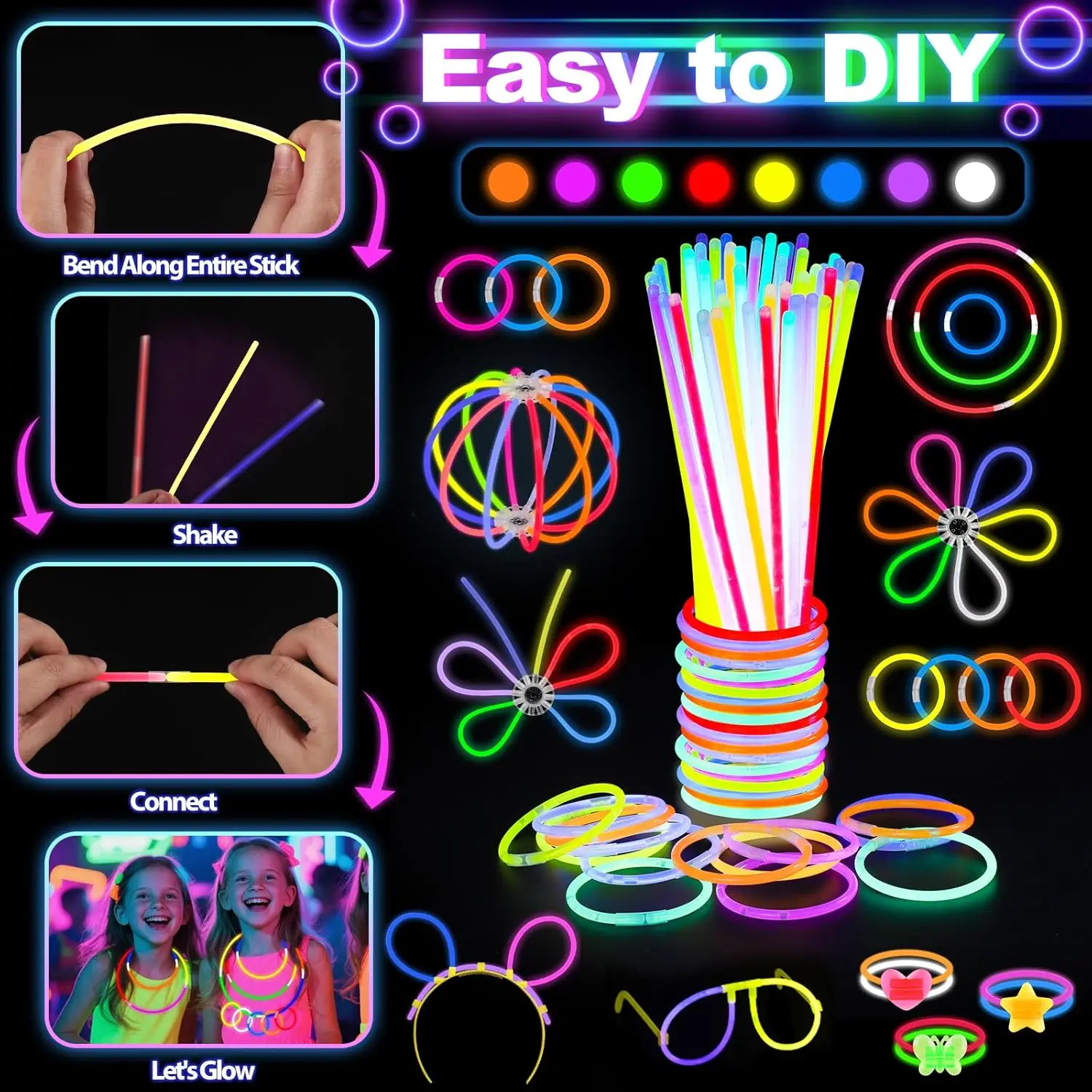 128PCS Light Up Glasses LED Ha - Glow In The Dark Party Glasses recension och pris