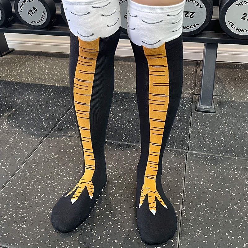 1/2 Pairs Women Knee High Sock - Funny Chicken Leg Socks recension och pris