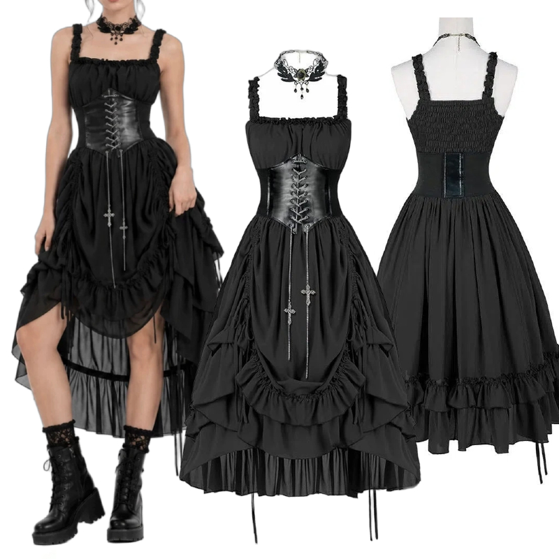 Women Gothic Dress Corset Slip - Medieval Renaissance Dress Women recension och pris