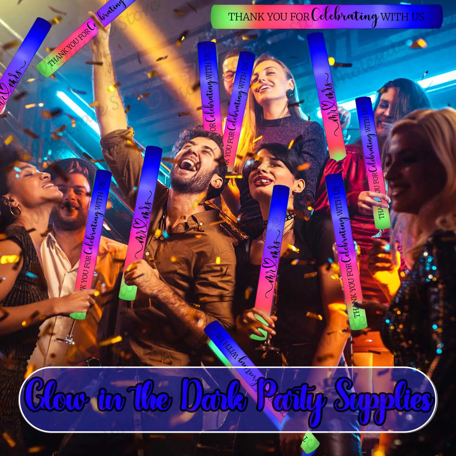 Bulk LED Glow Sticks 100-30PCS - Flashing Led Foam Sticks Party recension och pris