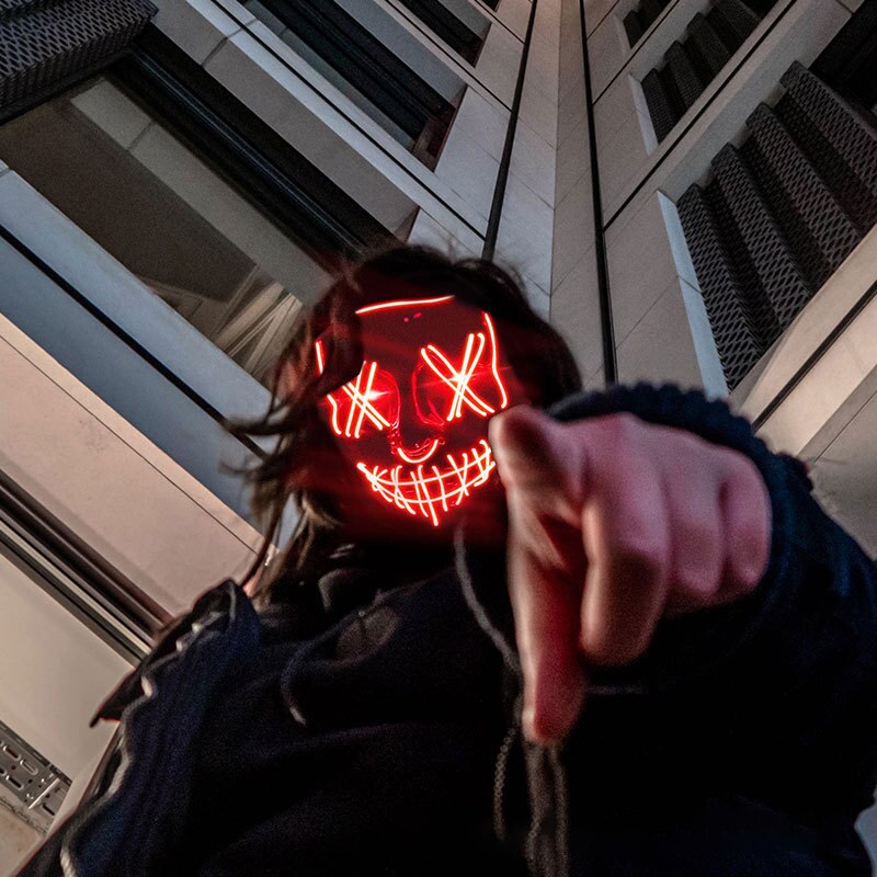 Halloween Neon Led Purge Mask  - Led Purge Mask Halloween recension och pris